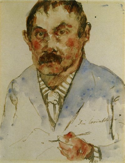 Selbstbildnis mit Pinsel in der Hand von Lovis Corinth